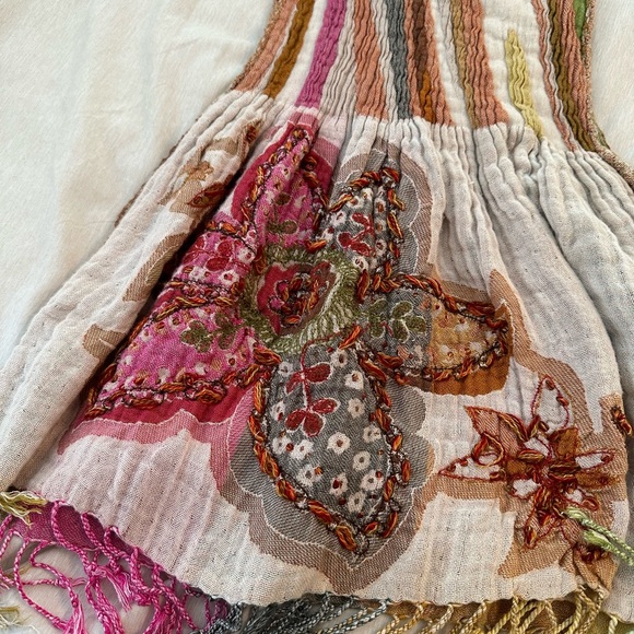 Anthropologie x Vismaya Boho Embroidered Scarf/Wrap, EUC - Picture 5 of 9
